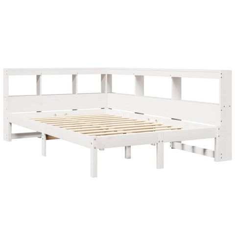 vidaXL Bookcase Bed without Mattress White 120x200 cm Solid Wood Pine