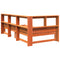 vidaXL Bookcase Bed without Mattress Wax Brown 100x200 cm Solid Wood Pine