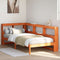vidaXL Bookcase Bed without Mattress Wax Brown 100x200 cm Solid Wood Pine