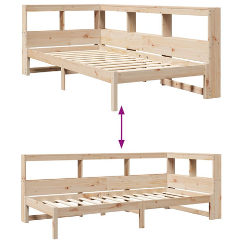 vidaXL Bookcase Bed without Mattress 90x200 cm Solid Wood Pine