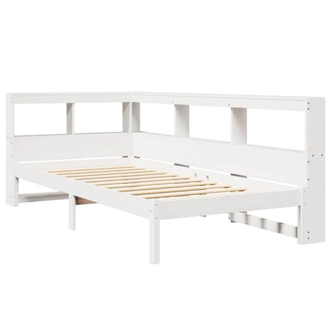 vidaXL Bookcase Bed without Mattress White 90x200 cm Solid Wood Pine