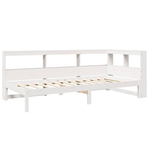 vidaXL Bookcase Bed without Mattress White 90x200 cm Solid Wood Pine