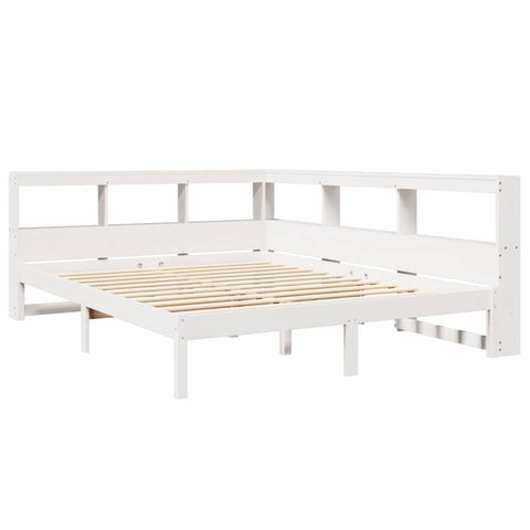 vidaXL Bookcase Bed without Mattress White 140x190 cm Solid Wood Pine
