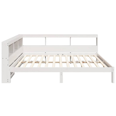 vidaXL Bookcase Bed without Mattress White 140x190 cm Solid Wood Pine