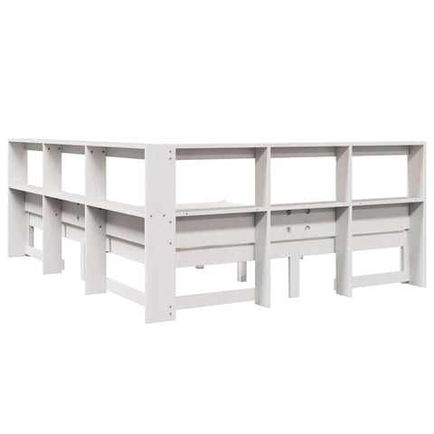 vidaXL Bookcase Bed without Mattress White 140x190 cm Solid Wood Pine