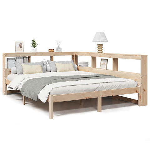 vidaXL Bookcase Bed without Mattress 135x190 cm Solid Wood Pine