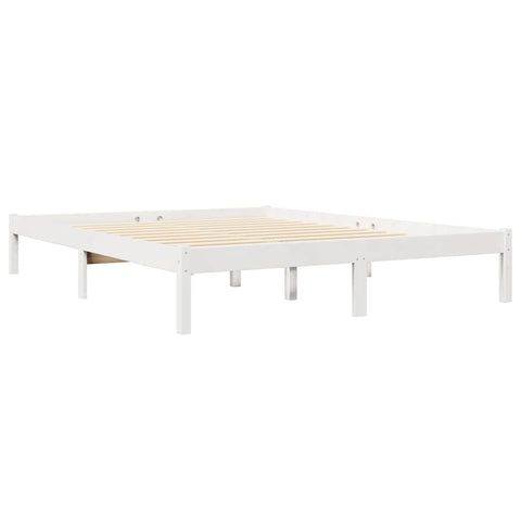 vidaXL Bookcase Bed without Mattress White 135x190 cm Solid Wood Pine