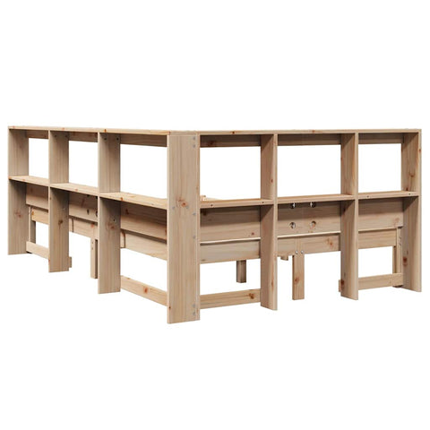 vidaXL Bookcase Bed without Mattress 120x190 cm Solid Wood Pine