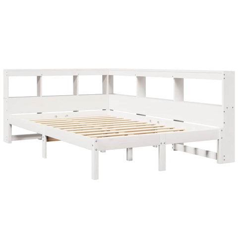 vidaXL Bookcase Bed without Mattress White 120x190 cm Solid Wood Pine