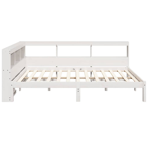 vidaXL Bookcase Bed without Mattress White 120x190 cm Solid Wood Pine