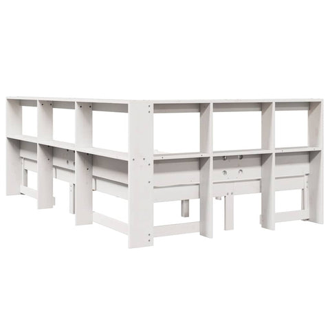 vidaXL Bookcase Bed without Mattress White 120x190 cm Solid Wood Pine