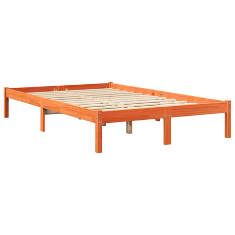 vidaXL Bookcase Bed without Mattress Wax Brown 120x190 cm Solid Wood Pine