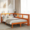 vidaXL Bookcase Bed without Mattress Wax Brown 120x190 cm Solid Wood Pine