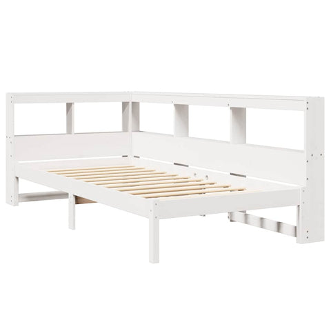 vidaXL Bookcase Bed without Mattress White 90x190 cm Single Solid Wood Pine