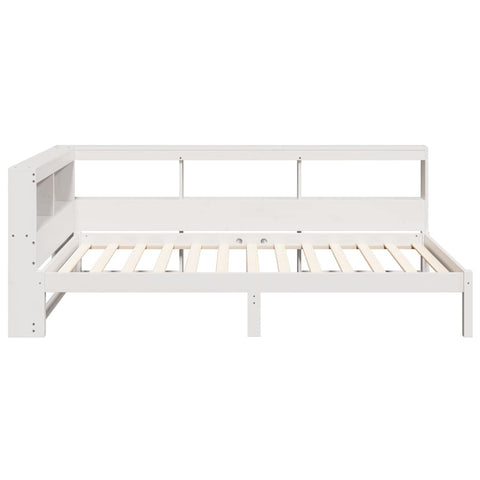 vidaXL Bookcase Bed without Mattress White 75x190 cm Small Single Solid Wood Pine