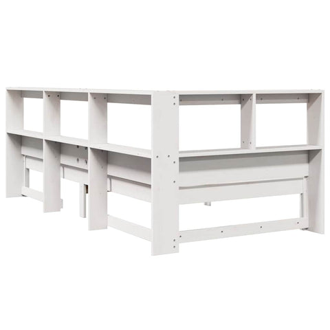 vidaXL Bookcase Bed without Mattress White 75x190 cm Small Single Solid Wood Pine
