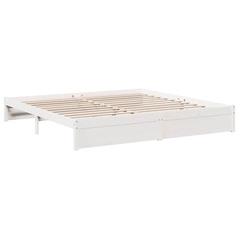 vidaXL Bookcase Bed without Mattress White 200x200 cm Solid Wood Pine