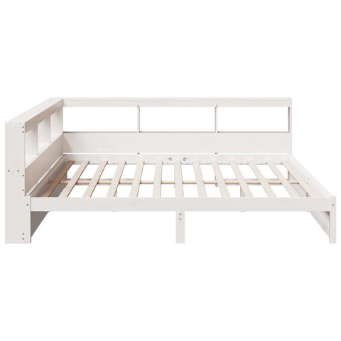 vidaXL Bookcase Bed without Mattress White 200x200 cm Solid Wood Pine