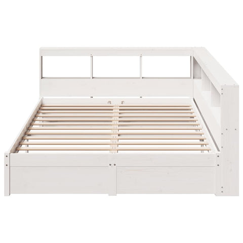 vidaXL Bookcase Bed without Mattress White 150x200 cm Solid Wood Pine