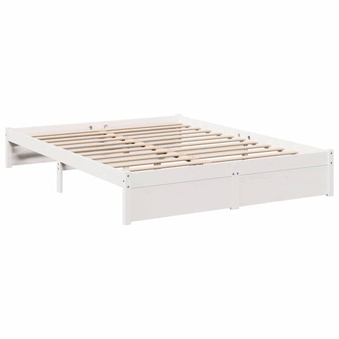 vidaXL Bookcase Bed without Mattress White 150x200 cm Solid Wood Pine
