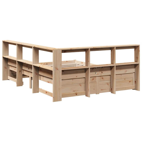 vidaXL Bookcase Bed without Mattress 140x200 cm Solid Wood Pine