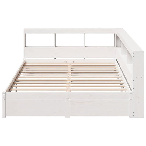 vidaXL Bookcase Bed without Mattress White 140x200 cm Solid Wood Pine