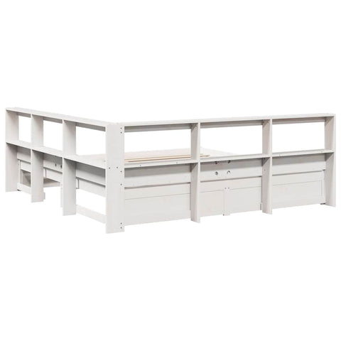 vidaXL Bookcase Bed without Mattress White 140x200 cm Solid Wood Pine