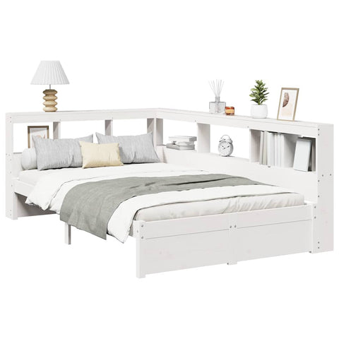 vidaXL Bookcase Bed without Mattress White 120x200 cm Solid Wood Pine