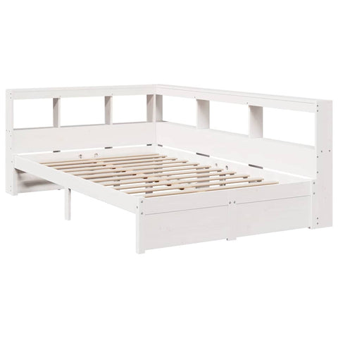 vidaXL Bookcase Bed without Mattress White 120x200 cm Solid Wood Pine