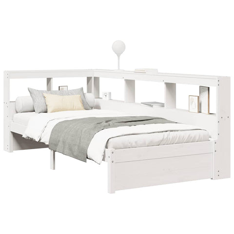 vidaXL Bookcase Bed without Mattress White 100x200 cm Solid Wood Pine