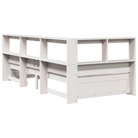 vidaXL Bookcase Bed without Mattress White 100x200 cm Solid Wood Pine