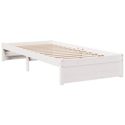 vidaXL Bookcase Bed without Mattress White 90x200 cm Solid Wood Pine