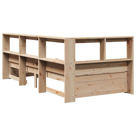 vidaXL Bookcase Bed without Mattress 90x190 cm Solid Wood Pine