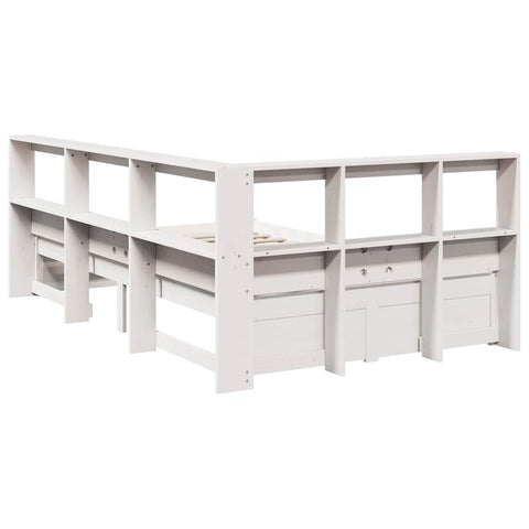 vidaXL Bookcase Bed without Mattress White 90x190 cm Solid Wood Pine