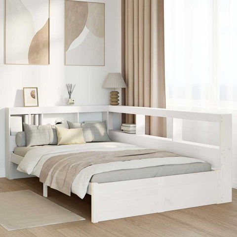 vidaXL Bookcase Bed without Mattress White 90x190 cm Solid Wood Pine