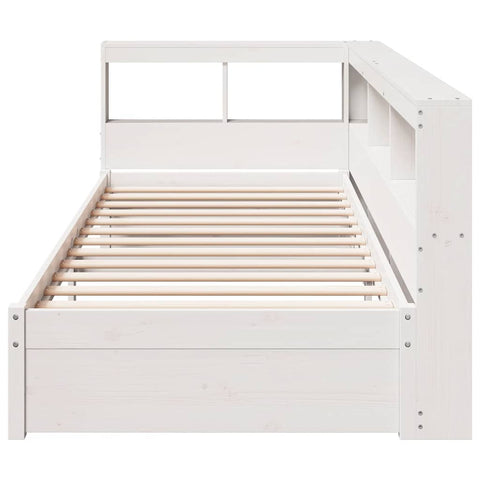 vidaXL Bookcase Bed without Mattress White 75x190 cm Solid Wood Pine