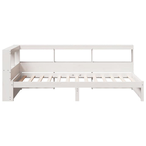 vidaXL Bookcase Bed without Mattress White 75x190 cm Solid Wood Pine