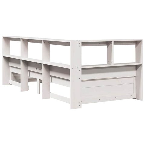 vidaXL Bookcase Bed without Mattress White 75x190 cm Solid Wood Pine