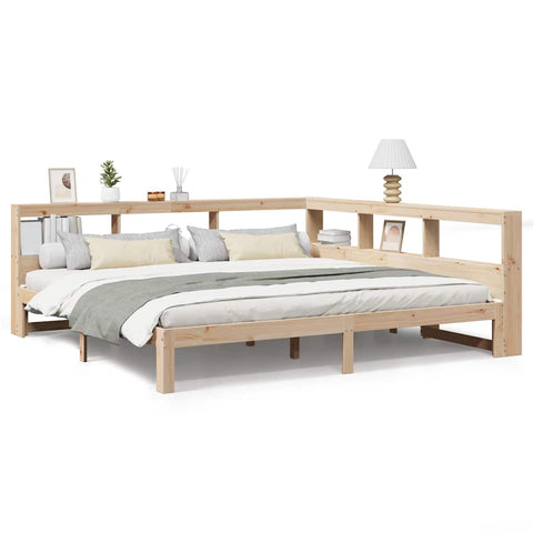 vidaXL Bookcase Bed without Mattress 200x200 cm Solid Wood Pine