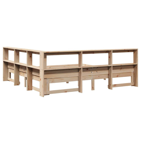 vidaXL Bookcase Bed without Mattress 200x200 cm Solid Wood Pine