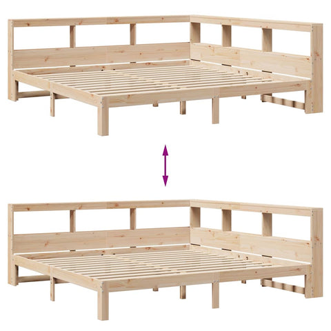vidaXL Bookcase Bed without Mattress 200x200 cm Solid Wood Pine