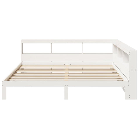 vidaXL Bookcase Bed without Mattress White 200x200 cm Solid Wood Pine