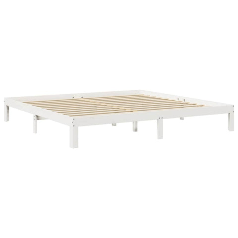 vidaXL Bookcase Bed without Mattress White 200x200 cm Solid Wood Pine