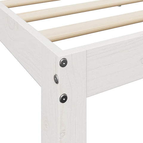 vidaXL Bookcase Bed without Mattress White 200x200 cm Solid Wood Pine