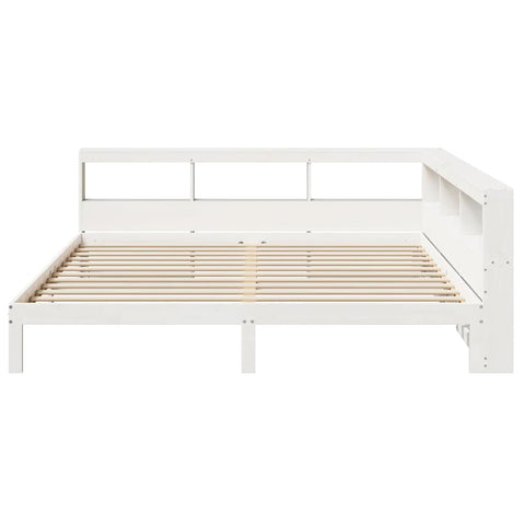 vidaXL Bookcase Bed without Mattress White 180x200 cm Super King Solid Wood Pine