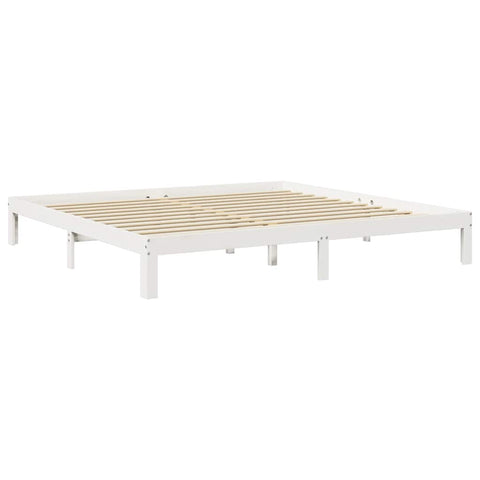 vidaXL Bookcase Bed without Mattress White 180x200 cm Super King Solid Wood Pine