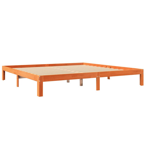 vidaXL Bookcase Bed without Mattress Wax Brown 180x200 cm Solid Wood Pine