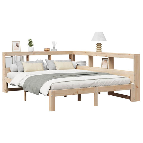 vidaXL Bookcase Bed without Mattress 160x200 cm Solid Wood Pine