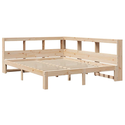 vidaXL Bookcase Bed without Mattress 160x200 cm Solid Wood Pine