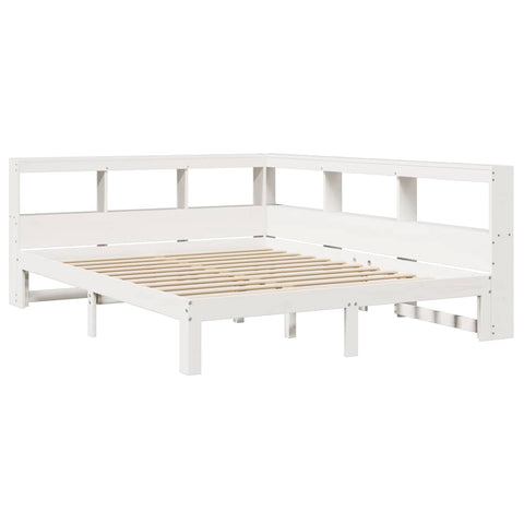 vidaXL Bookcase Bed without Mattress White 140x200 cm Solid Wood Pine